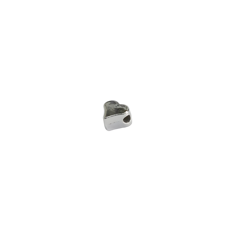 Plastic bead for metal 5.5 mm Heart cupronickel pack of 10 pieces
