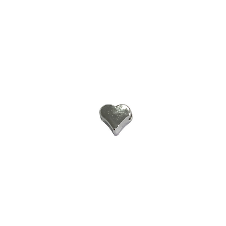 Plastic bead for metal 5.5 mm Heart cupronickel pack of 10 pieces