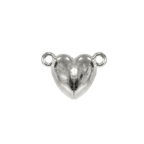 Magnetic clasp 15×12 mm Heart silver 1 pc.