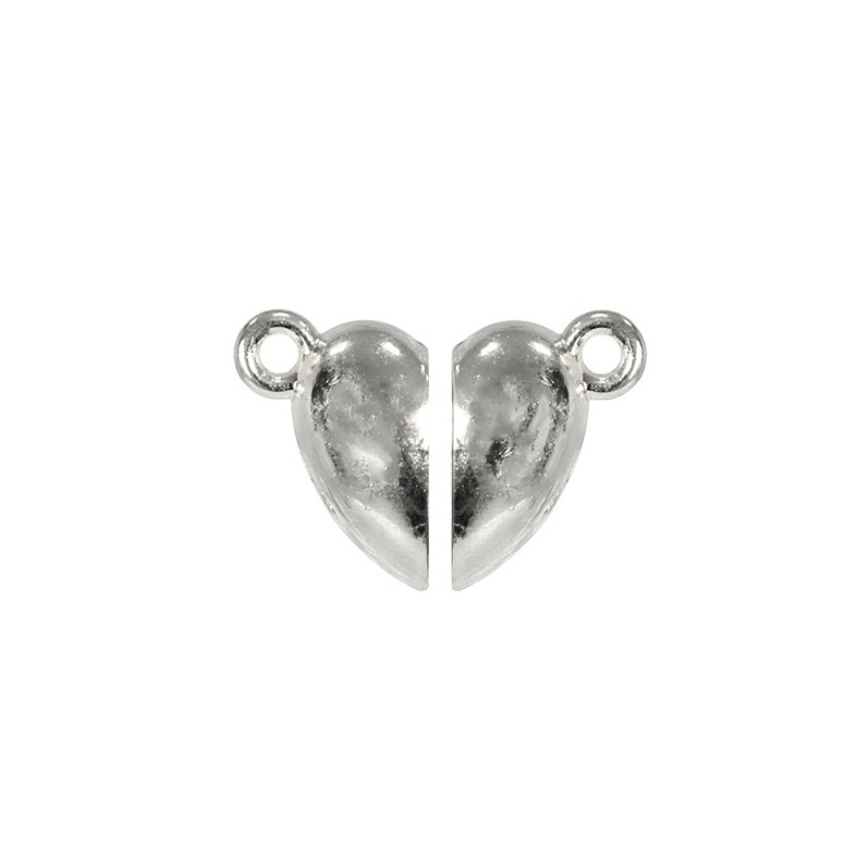 Zapięcie magnetyczne 15x12 mm Serce srebrne 1 szt.