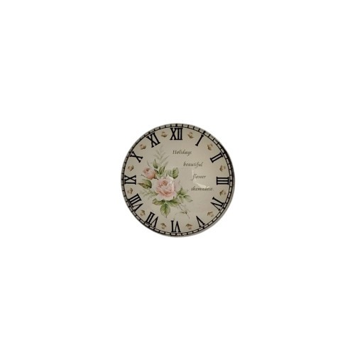 Glass Cabochon Round 35mm Holiday Beautiful Flower Dial 1 Piece