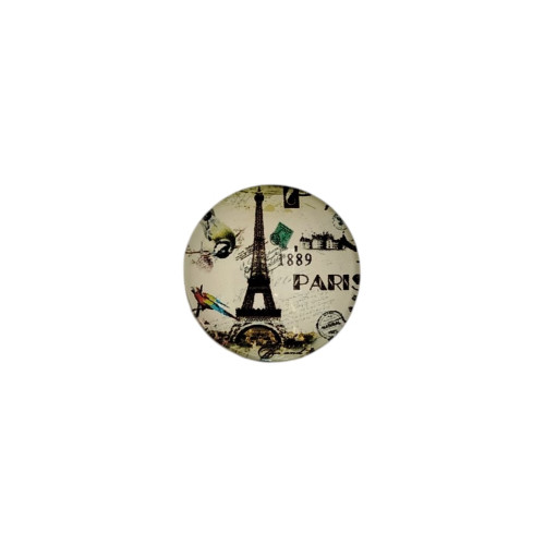 Glass cabochon round 25 mm Paris 1889 1 pc