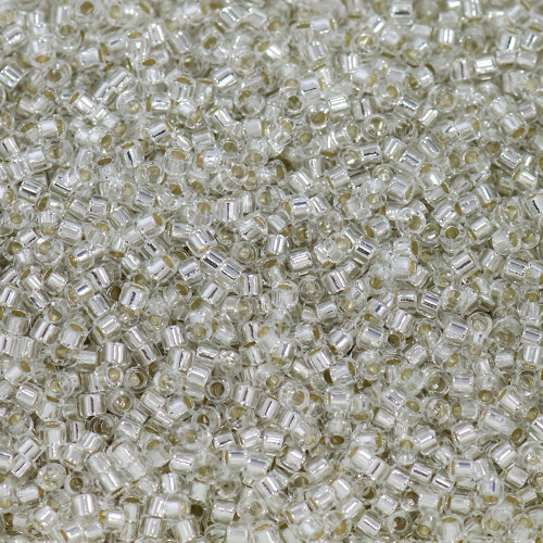 Japanese Miyuki Delica beads 11/0 DB-41 transparent with silver center pack of 5 g