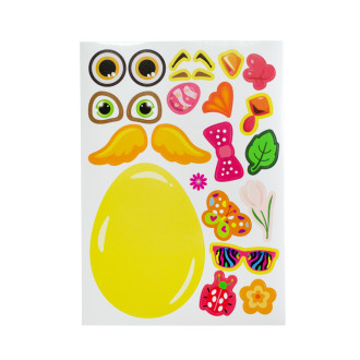 Zestaw stickerów 21×15 cm Pisanka Zółta buźka mix kolorów 1 szt