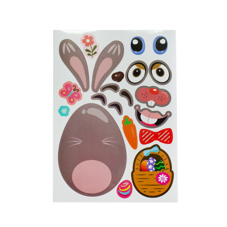 Set of stickers 21×15 cm Easter egg Rabbit mix of colors 1 pc.