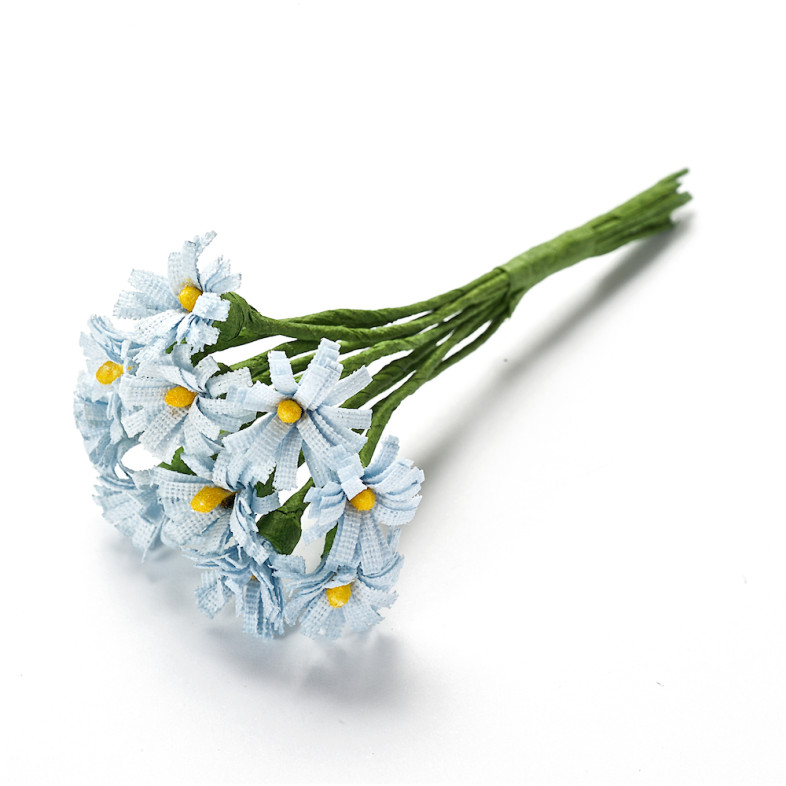 Artificial flower daisy 15 mm light blue 1 pc