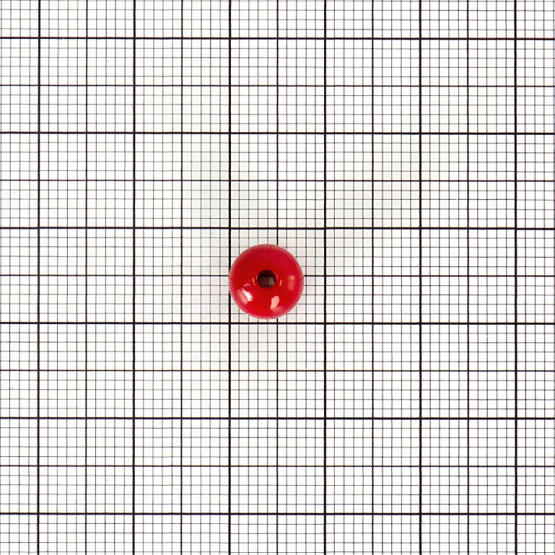 Koralik plastikowy 7 mm czerwony 1 szt