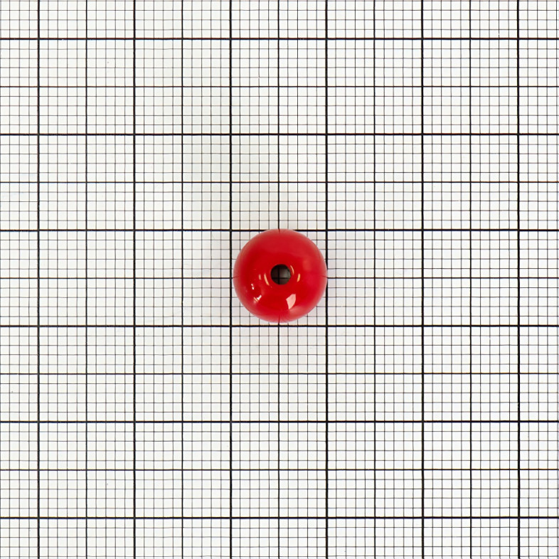 Koralik plastikowy 9 mm czerwony 1 szt