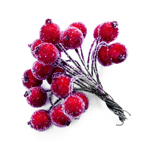 Decorative element viburnum in sugar red 1 pc.