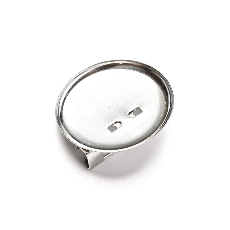 Brooch base 30 mm round adhesive cupronickel 1 pc.