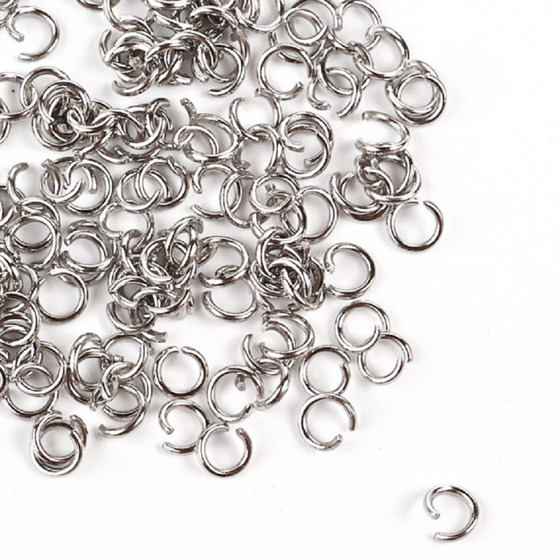 Stainless steel jewelry rings 6 mm cupronickel pack of 10 g