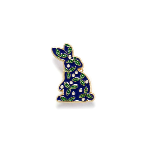 Metal pin badge Hare with patterns 1 pc.