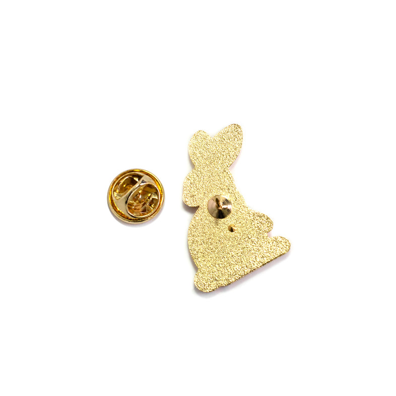 Metal pin badge Hare with patterns 1 pc.