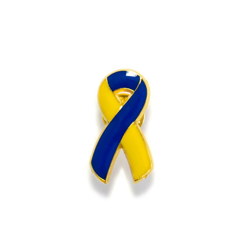 Значок пін металевий Солідарність жовто-блакитна 1 шт
