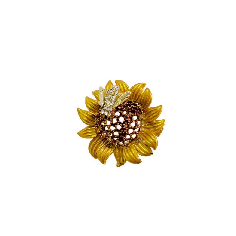 Brooch 29 mm Sunflower gold 1 pc