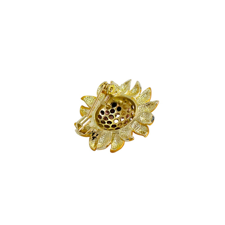 Brooch 29 mm Sunflower gold 1 pc