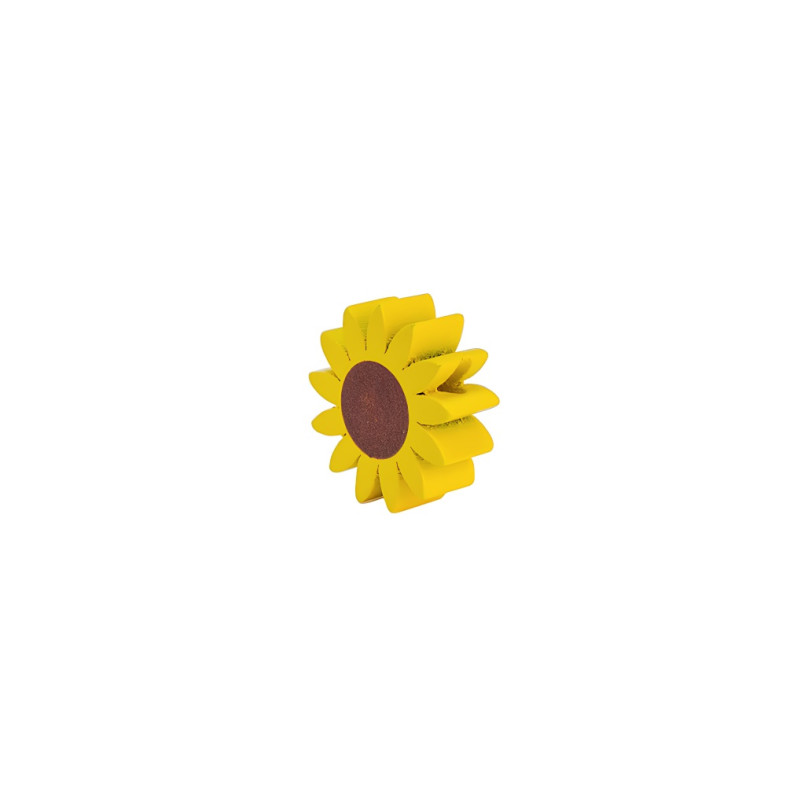 Wooden bead 22×8 mm Sunflower yellow-brown 1 pc.