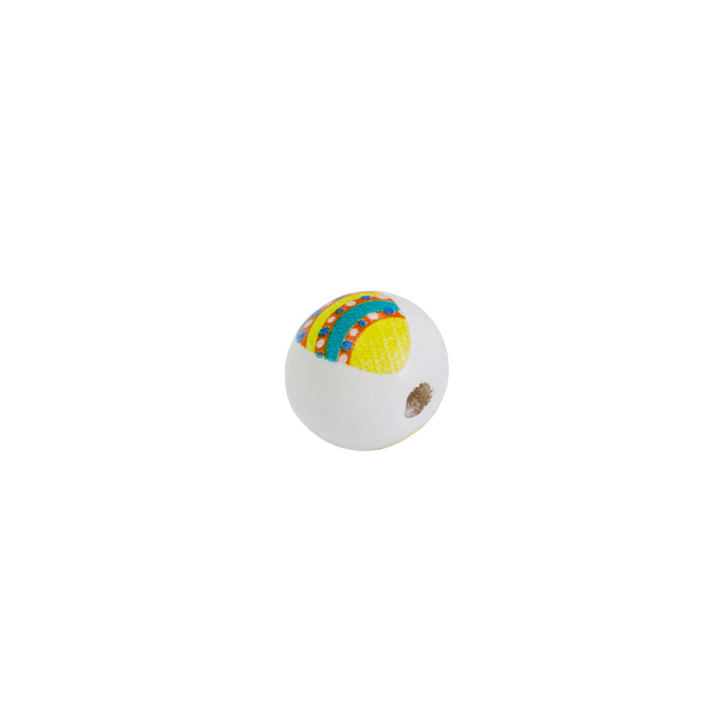 Wooden round bead 16 mm Egg mix colors 1 pc.