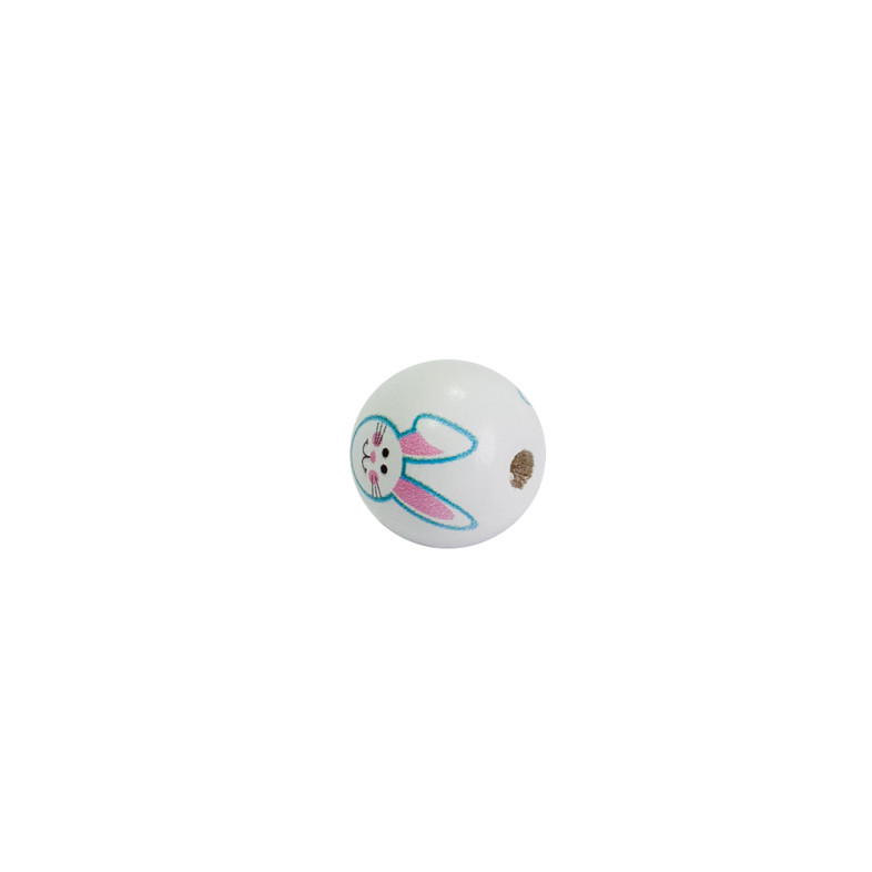 Wooden round bead 16 mm Hare mix of colors 1 pc.