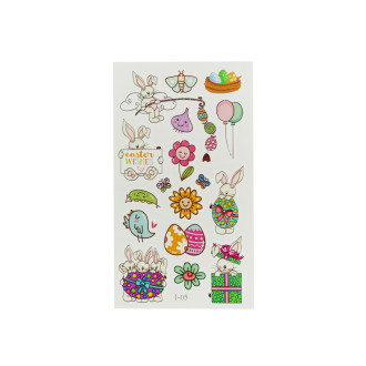 Temporary tattoos 12×6.8 cm Easter mix colors set #5 1 pc