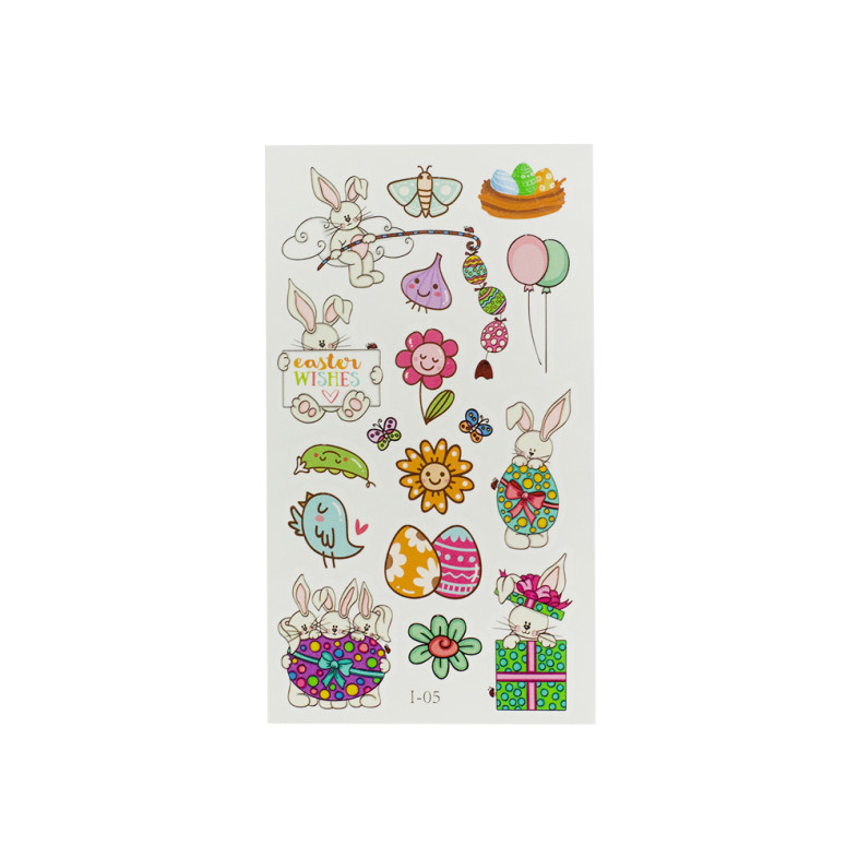 Temporary tattoos 12×6.8 cm Easter mix colors set #5 1 pc