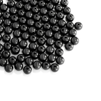 Koralik plastikowy 7 mm czarny 1 szt