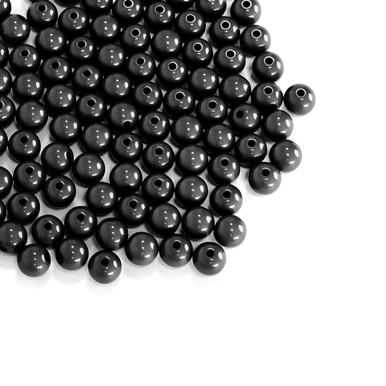 Koralik plastikowy 7 mm czarny 1 szt