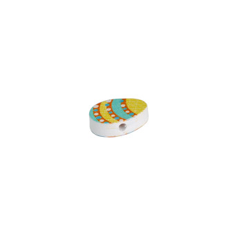 Koralik drewniany 20×6 mm Jajka mix kolorów 1 szt