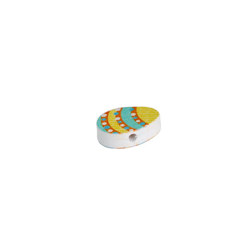 Wooden bead 20×6 mm Egg mix colors 1 pc.