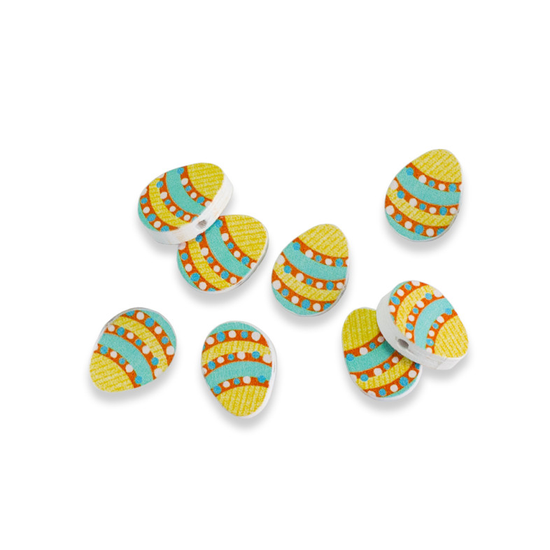 Wooden bead 20×6 mm Egg mix colors 1 pc.
