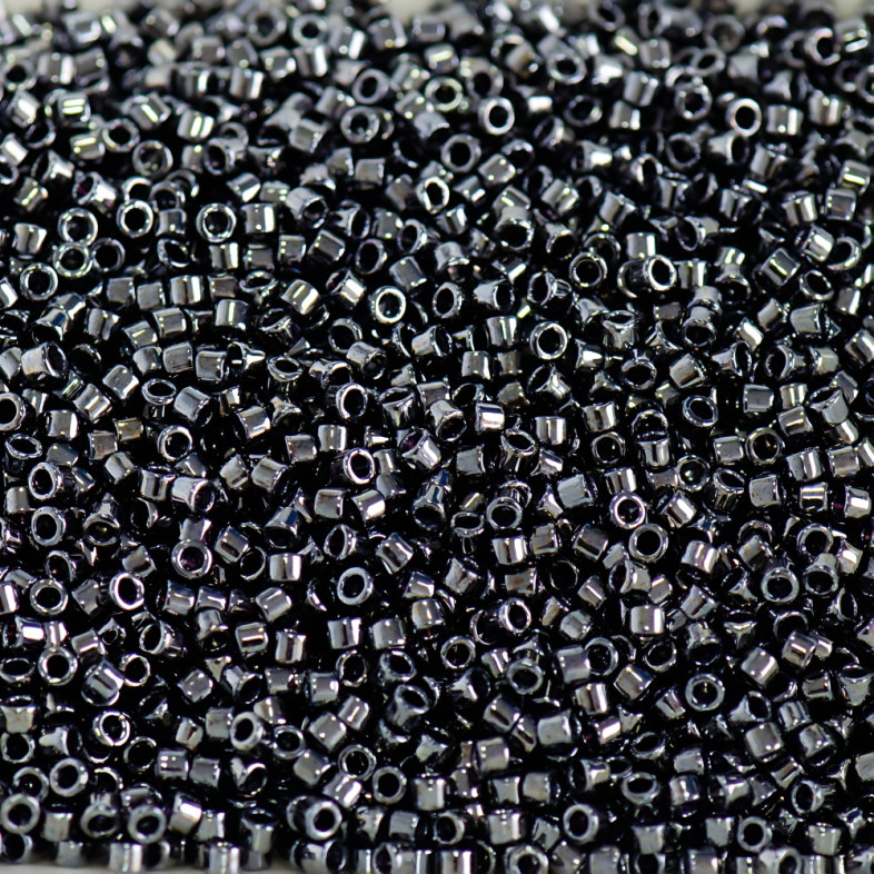Japanese Miyuki Delica beads 11/0 DB-1 hematite pack of 5 g