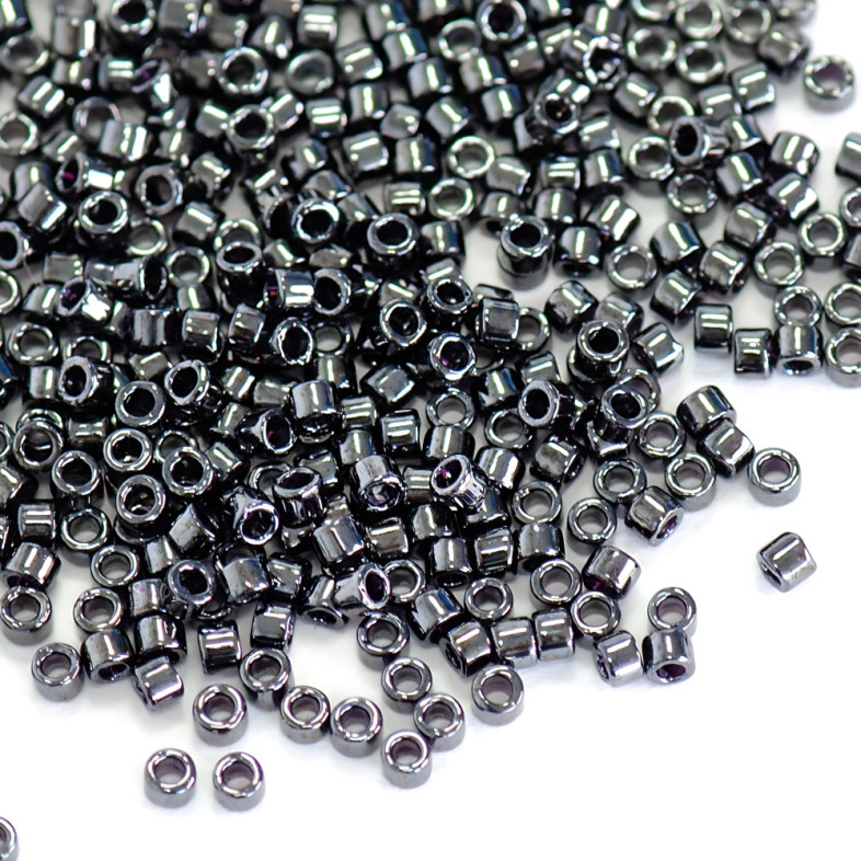 Japanese Miyuki Delica beads 11/0 DB-1 hematite pack of 5 g