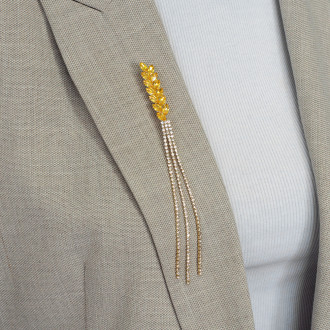 Brooch 155×11 mm Spikelet of gold 1 pc.