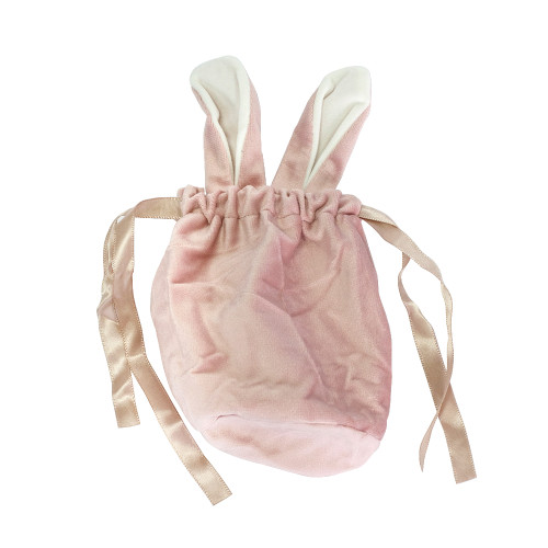 Velvet bag with handles 15×13.5 cm pink 1 pc