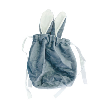 Velvet bag with handles 15×13.5 cm gray 1 pc