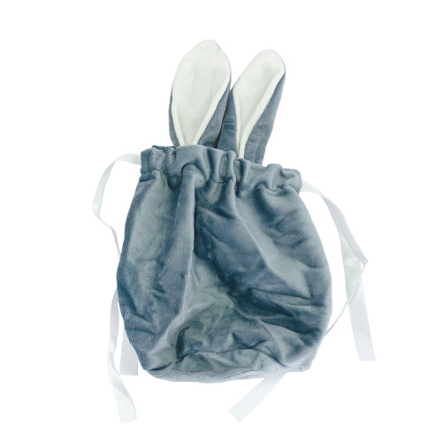 Velvet bag with handles 15×13.5 cm gray 1 pc