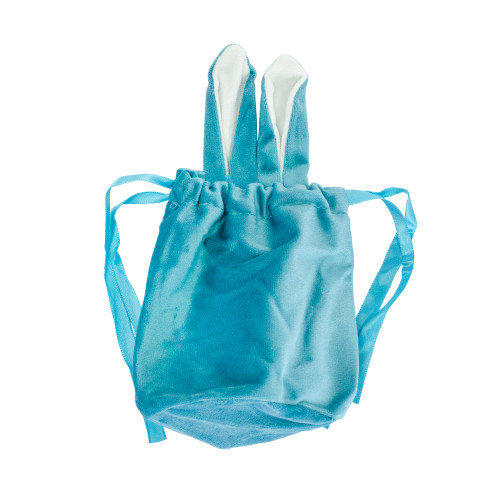 Torba aksamitna z rączkami 15×13,5 cm niebieska 1 szt
