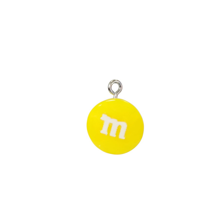 Plastic pendant M&M's yellow 1 pc.