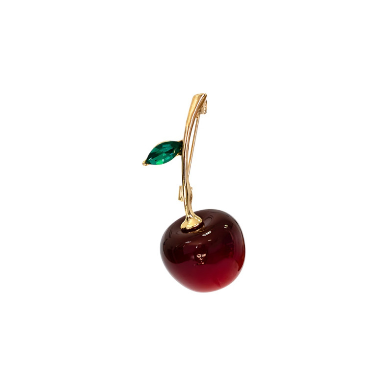 Brooch 50 mm Cherry golden red 1 pc