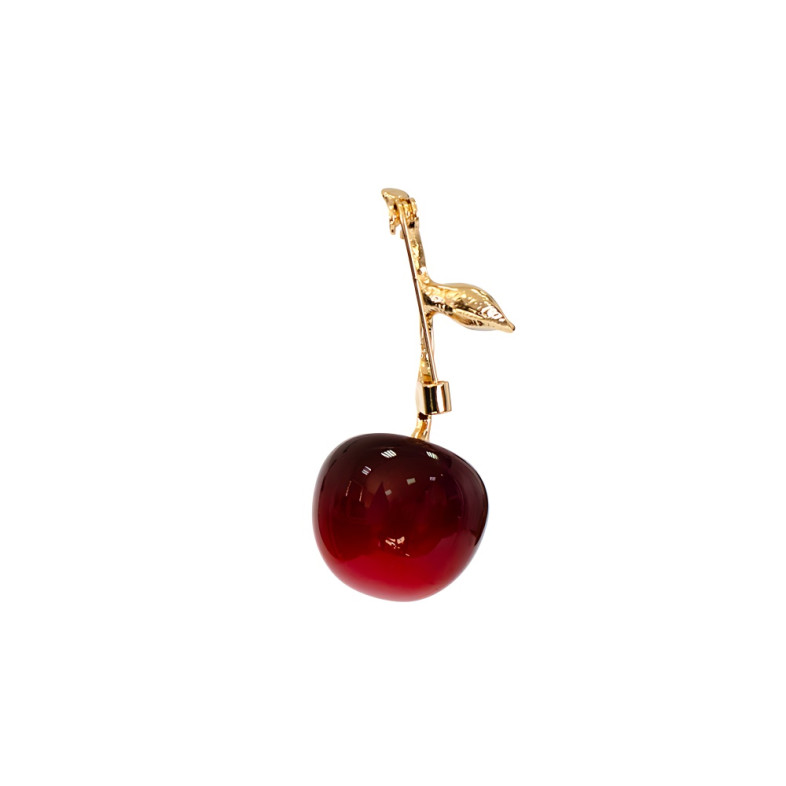 Brooch 50 mm Cherry golden red 1 pc