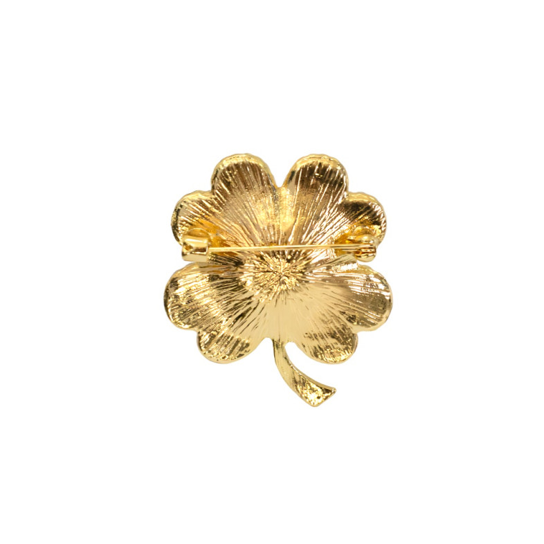 Brooch 35x40 mm Clover green 1 pc