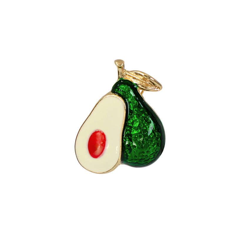 Brooch 35×28 mm Avocado golden-green 1 pc.