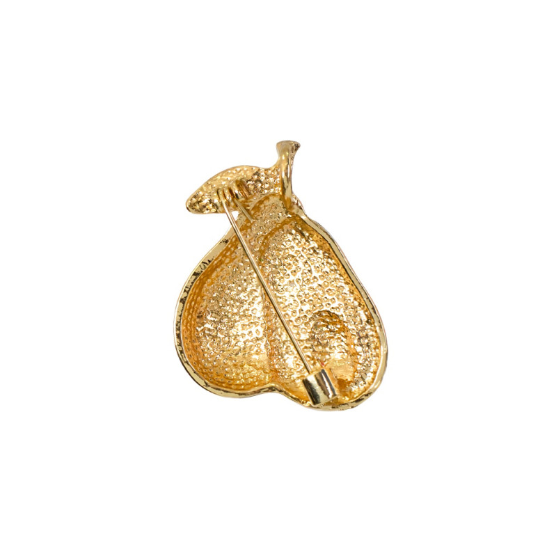 Brooch 35×28 mm Avocado golden-green 1 pc.
