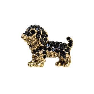Brooch 20×25 mm Dog black 1 pc