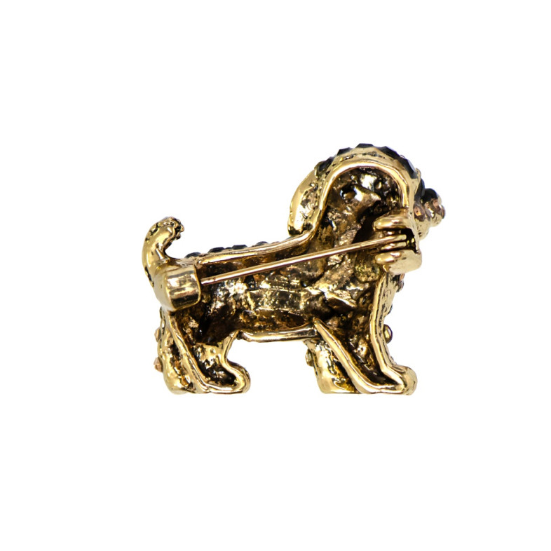 Brooch 20×25 mm Dog black 1 pc