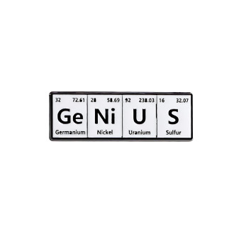 Значок пін металевий Genius чорно-білий 1 шт