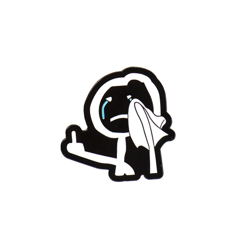 Metal pin badge Meme 1 black 1 pc.