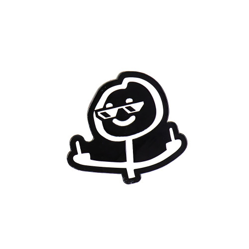 Metal pin badge Meme 2 black 1 pc.