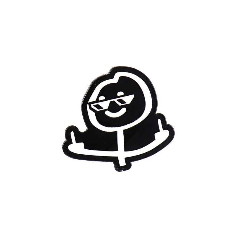 Metal pin badge Meme 2 black 1 pc.