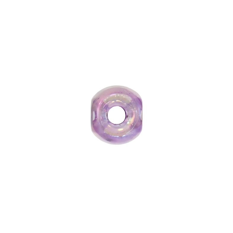Koralik plastikowy 8 mm okrągły przezroczysty tęczowy fioletowy 1 szt